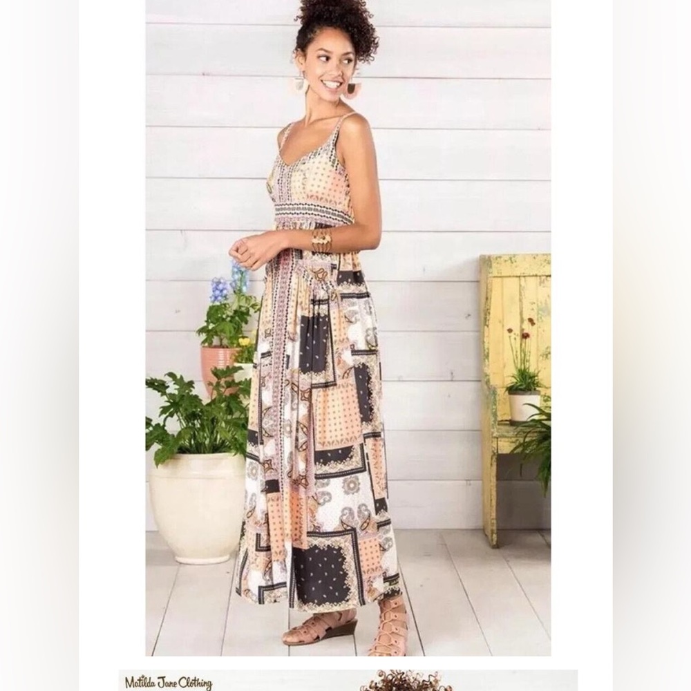Matilda Jane Adventure Begins Perfectly Paisley Maxi Dress Boho Size Medium